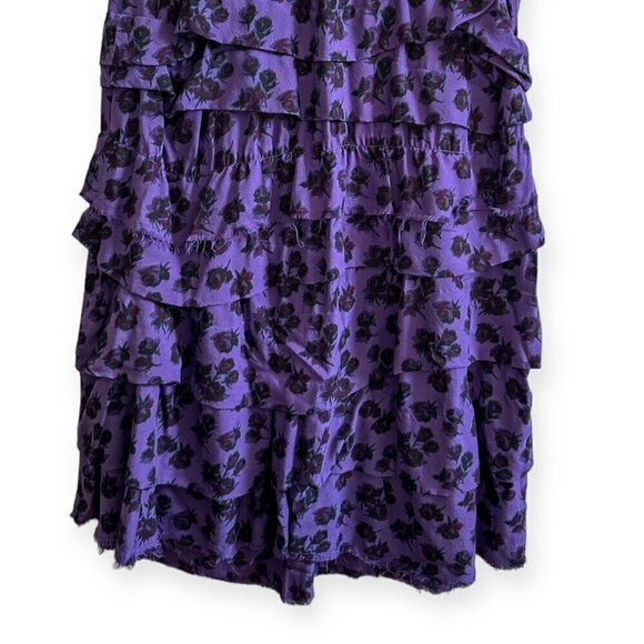 COMME DES GARÇONS Tricot  Floral Print Wool Tiered Midi Skirt - Picture 8 of 14